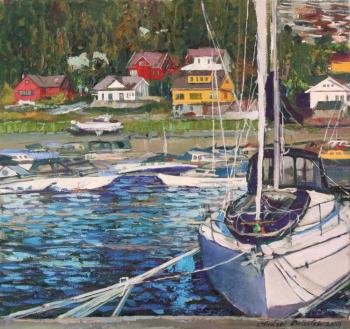 Yachts at the pier in Sandvika. Belevich Andrei