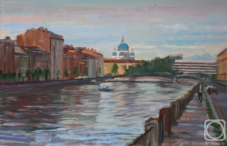Belevich Andrei. View at the Troitsky Cathedral from Fontanka river