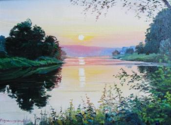 Evening on the river. Chernyshev Andrei
