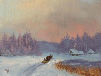 On the sleigh (sketch). Lyamin Nikolay