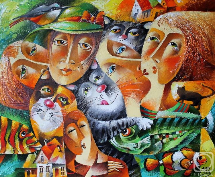 Matsik Yury. With cats