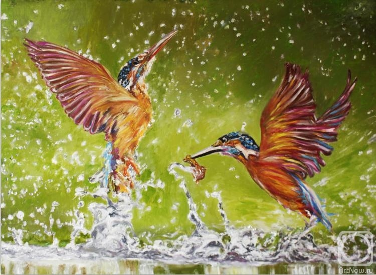 Pelesh Alexandr. Hummingbirds are bathing