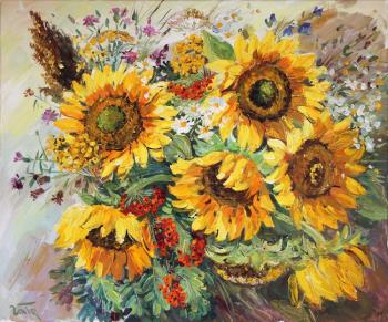 Sunflowers with Rowan. Gaifullina Elena