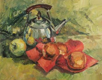 Still life with a mirror teapot