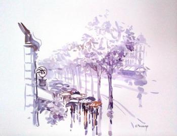 Картина «Дождь на бульваре»