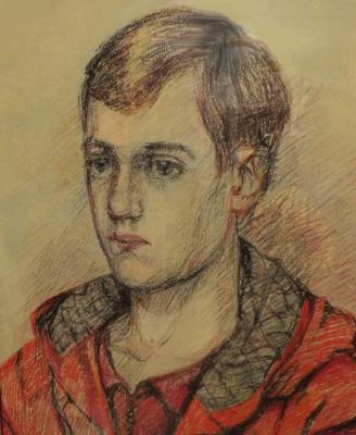 Portrait of a boy in a red jacket. Odnolko Natalia