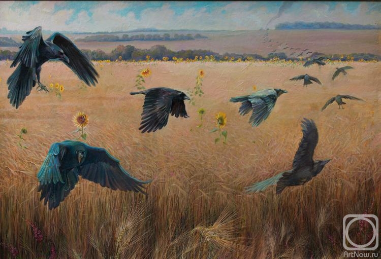 Sergeev Sergey. Wheatfield with crows