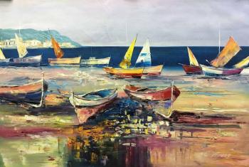 Colorful boats on the beach N1 (). Vevers Christina