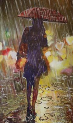 Girl in the rain. Pelesh Alexandr