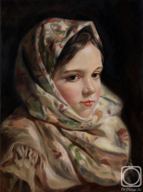 Rychkov Ilya. Free copy of the painting by Sergey Ivanovich Gribkov "Girl"