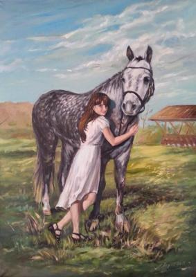 Girl with horse. Pariy Anna