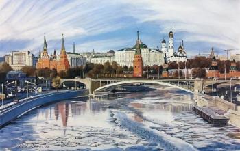 Moscow in early spring. View of the Kremlin. Romm Alexandr