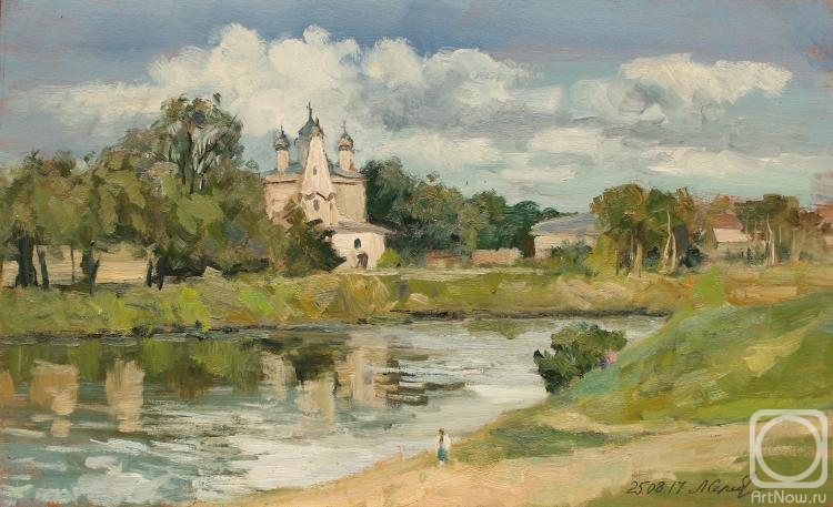 Serebrennikova Larisa. Embankment of the Vologda River with the Church of St. John Chrysostom