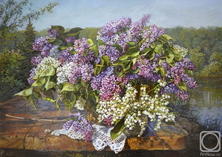 Panov Eduard. Lilac with lilies of the valley