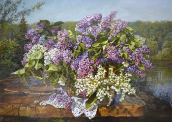 Lilac with lilies of the valley (  ). Panov Eduard