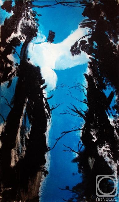Petrovskaya-Petovraji Olga. Cypress trees in the blue sky