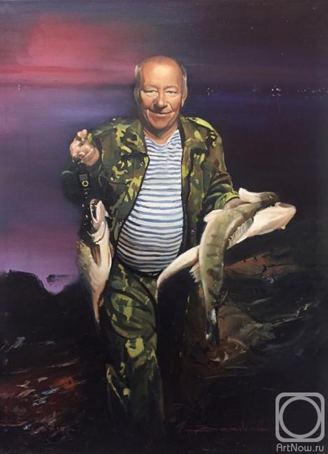 Zelikov Oleg. Portrait of a Fisherman (Big Catch)
