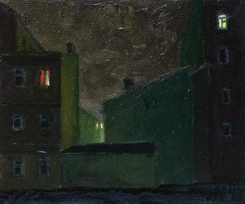 The Red Curtain (Midnight Window). Monakhov Ruben