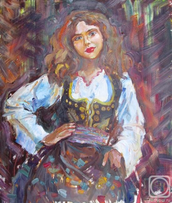 Dobrovolskaya Gayane. Portrait of Jelena Zdelar from the Serbian city of Shid, from nature