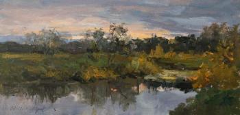 Sunset over the river