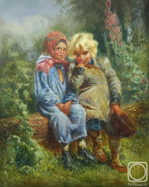 Bebihov Dmitry. Peasant children on vacation. Stage