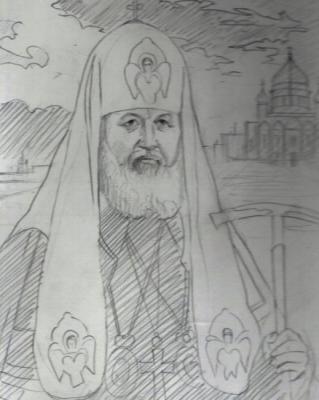 Portrait of Patriarch Kirill. Stage. Bebihov Dmitry