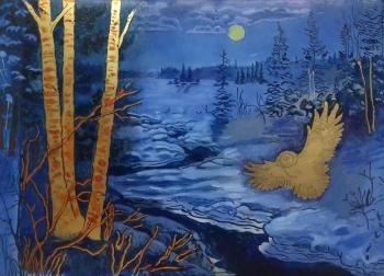 Landscape with an owl. Stage. Bebihov Dmitry