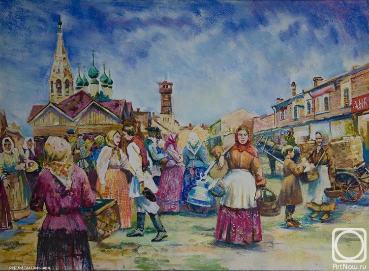 Takhtamyshev Sergey. Market place. From the series Romanov views of the beginning of the century