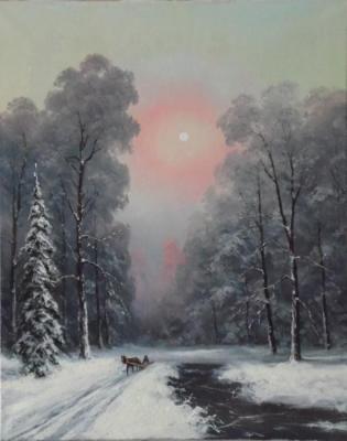 Winter forest, horse