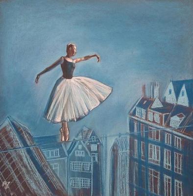 Above the sleeping city (Ballerina On The Rope). Zozoulia Maria