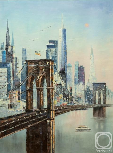 Vevers Christina. New York City, view of the city across the Brooklyn Bridge