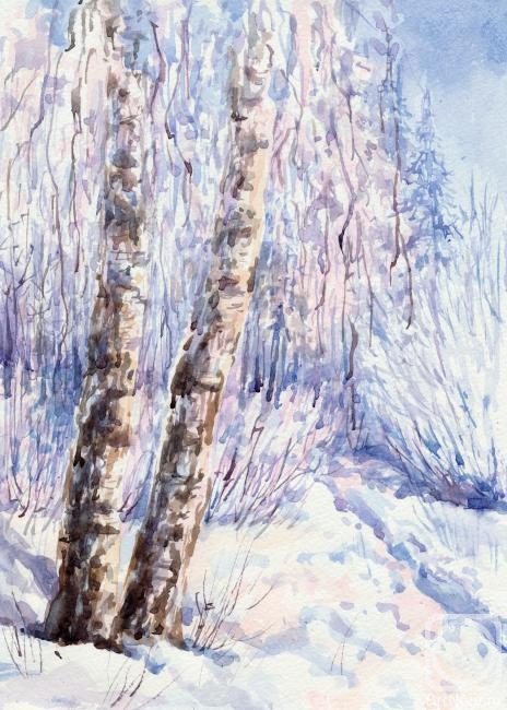 Kozlova Mariya. Two birch trees