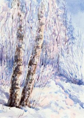 Two birch trees (Blue Woods). Kozlova Mariya