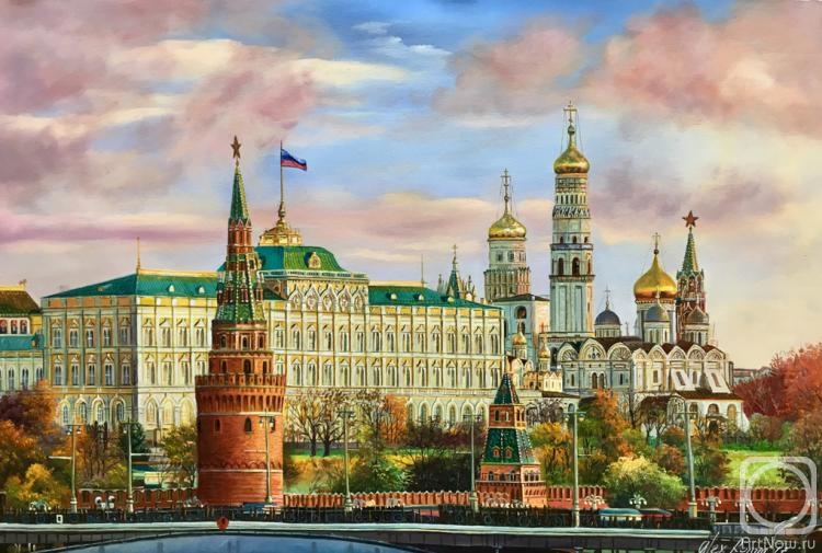Romm Alexandr. Morning paints the walls of the ancient Kremlin with gentle light