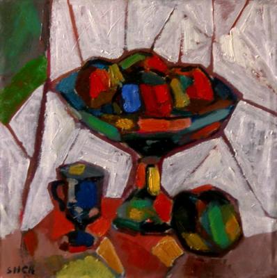 Still life with a black cup