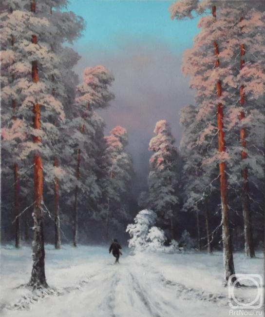 Lyamin Nikolay. Winter forest, hunter