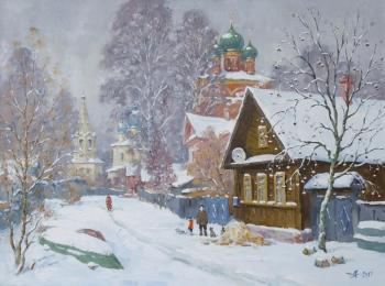 Russian Winter. Ostashkov town. Alexandrovsky Alexander