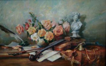 Flowers with violin. Yekimov Vladimir