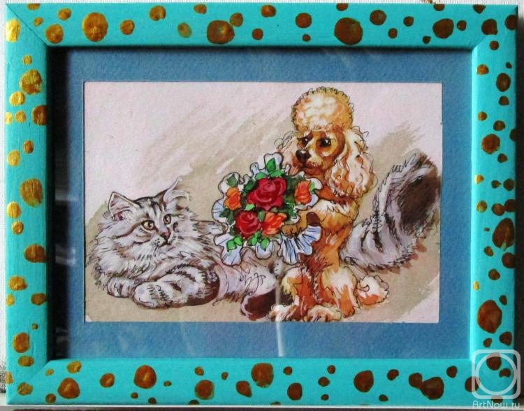 Dobrovolskaya Gayane. Gallant Chevalier (Cat and Dog) in a frame