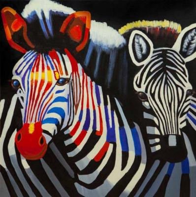 Zebras. Colorful love N2 (Colorful Zebras). Vevers Christina