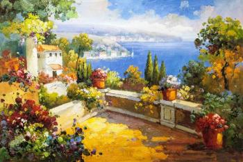 On the Mediterranean terrace (Sea View From The Terrace). Vlodarchik Andjei