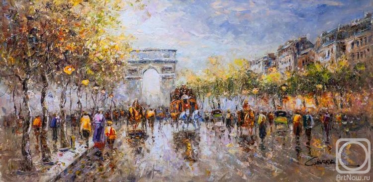 Vevers Christina. Landscape of Paris by Antoine Blanchard "Champs Elysees Arc de Triomphe"