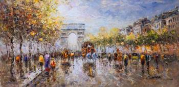 Landscape of Paris by Antoine Blanchard "Champs Elysees Arc de Triomphe". Vevers Christina