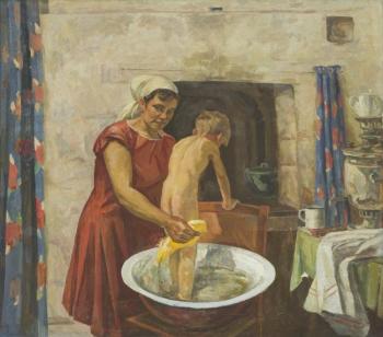Bathing (reminiscence of mother) (Russian Furnace). Klyuzhin Gennadiy