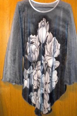 Blouse-batik "Graphite roses". Moskvina Tatiana