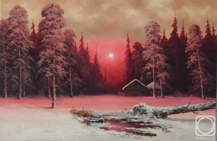 Lyamin Nikolay. Red sunset. Winter