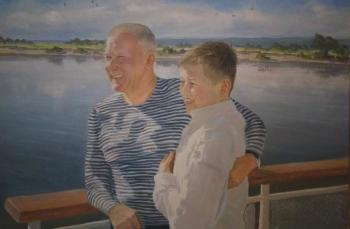 Portrait of father and son. Panov Aleksandr