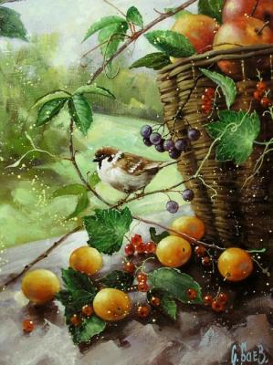 Still life with cherry plums. Boev Sergey