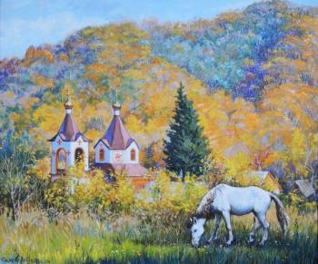 The temple for the sake of the Great martyr and Pobedonosts Georgi in the village. Forest. Simonova Olga