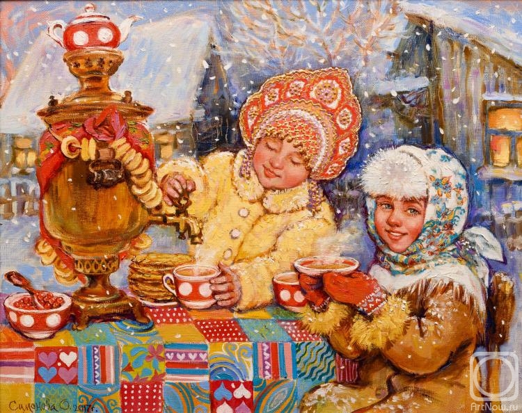 Вечернее чаепитие» картина Симоновой Ольги (холст) — заказать на ArtNow.ru